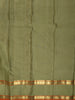 Pistachio Green Mini Checked and Peacock Butta Zari Woven Design Pure Kanchipuram Silk Saree with Double Zari Border