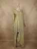 Pistachio Green Sequins and Beads Embroidered Design Tissue Silk Sharara Suit with Dupatta