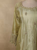 Pistachio Green Sequins and Beads Embroidered Design Tissue Silk Sharara Suit with Dupatta