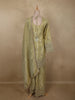 Pistachio Green Sequins and Beads Embroidered Design Tissue Silk Sharara Suit with Dupatta