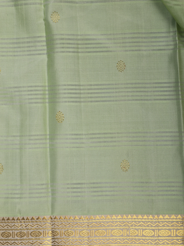 Pistachio Green Woven Zari Border Silk Saree - Diadem