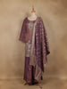 Plum Purple Dots Designed Banarasi Silk Palazzo Salwar Suit