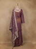 Plum Purple Dots Designed Banarasi Silk Palazzo Salwar Suit