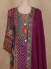 Plum Purple Ethnic Printed Design Georgette Palazzo Suit