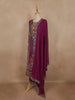 Plum Purple Ethnic Printed Design Georgette Palazzo Suit