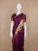 Plum Purple Floral Butta Design Pure Kanchipuram Silk Saree