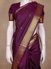 Plum Purple Floral Butta Design Pure Kanchipuram Silk Saree