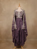 Plum Purple Floral Embroidered Silk Skirt Top