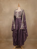 Plum Purple Floral Embroidered Silk Skirt Top