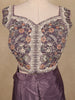 Plum Purple Floral Embroidered Silk Skirt Top