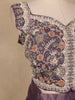 Plum Purple Floral Embroidered Silk Skirt Top