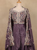 Plum Purple Floral Embroidered Silk Skirt Top