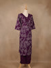 Plum Purple Floral Printed Cotton Salwar Suit - Diadem