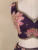 Plum Purple Floral Printed Organza Lehenga with Sequins Embroidered Blouse and Dupatta