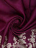 Plum Purple Floral Thread Embroidered Design Pure Tussar Saree with Designer Border