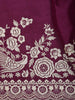 Plum Purple Floral Thread Embroidered Design Pure Tussar Saree with Designer Border