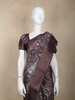 Plum Purple Floral Woven Design Chanderi Cotton Saree with Zari Woven Border