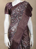Plum Purple Floral Woven Design Chanderi Cotton Saree with Zari Woven Border