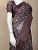 Plum Purple Floral Woven Design Chanderi Cotton Saree with Zari Woven Border