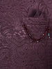 Plum Purple Leaf Embroidered Jacquard Men's Suit with Beaded Pocket Chain