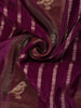 Plum Purple Striped Design Semi Tissue Saree