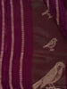Plum Purple Striped Design Semi Tissue Saree