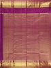 Plum Purple Stripes Woven Design Pure Kanchipuram Silk Saree with Gold Zari Woven Border