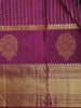 Plum Purple Stripes Woven Design Pure Kanchipuram Silk Saree with Gold Zari Woven Border