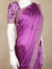 Plum Satin Saree with Designer Border