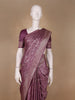 Plum Purple Floral Brocade Design Banarasi Silk Saree - Diadem