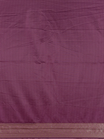 Plum Purple Floral Brocade Design Banarasi Silk Saree - Diadem
