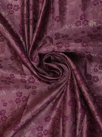 Plum Purple Floral Brocade Design Banarasi Silk Saree - Diadem