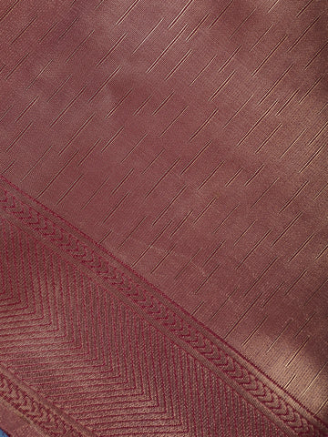Plum Wine Minimal Design Woven Tissue Silk Saree - Diadem