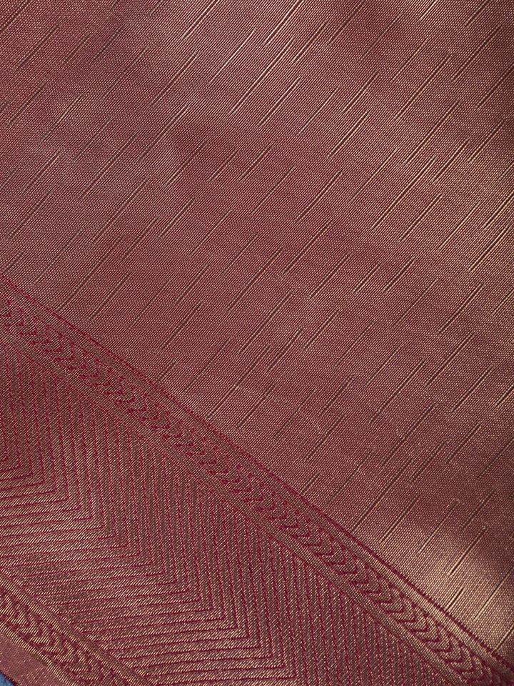 Plum Wine Minimal Design Woven Tissue Silk Saree - Diadem