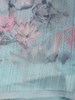 Powder Aqua Blue Floral Printed Design Mixed Cotton Saree