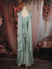Powder Blue Abstract Beads Embroidered Design Georgette Part Wear Palazzo Suit with Choker Dupatta
