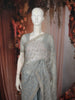 Powder Blue Abstract Sequins and  Beads Embroidered Design Net Party Wear Saree with Designer Border