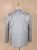 Powder Blue Arrow Design Jacquard Men's Suit with Embroidered Collar and Pocket Detailing