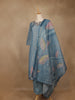 Powder Blue Butta Woven Semi Silk Salwar Suit - Diadem