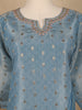 Powder Blue Butta Woven Semi Silk Salwar Suit - Diadem