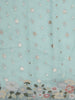 Powder Blue Floral Butta Zari Embroidered Design Pure Organza Party Wear Saree with Thread Work Border