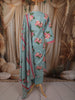 Powder Blue Floral Printed Design Cotton Straight Cut Salwar Suit with Dupatta