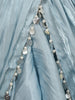 Powder Blue Floral Sequins Embroidered Satin Ready To Wear Saree