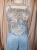 Powder Blue Floral Sequins and Beads Embroidered Design Chiffon Palazzo Suit with Matching Choker Dupatta