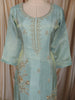Powder Blue Floral Sequins and Beads Embroidered Design Tissue Silk Palazzo Suit with Dupatta
