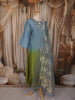 Powder Blue Floral Sequins and Beads Embroidered Design Tissue Silk Palazzo Suit with Dupatta