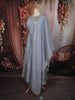Powder Blue Floral Sequins and Zari Embroidered Design Cotton Palazzo Suit with Matching Dupatta