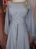 Powder Blue Floral Sequins and Zari Embroidered Design Cotton Palazzo Suit with Matching Dupatta