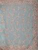 Powder Blue Floral Thread Embroidered Design Chiffon Fancy Saree with Designer Border