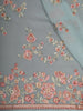 Powder Blue Floral Thread Embroidered Design Chiffon Fancy Saree with Designer Border